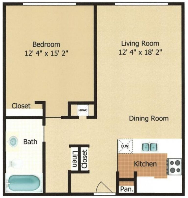 Seville Apartments 1 bedroom 693 sq ft