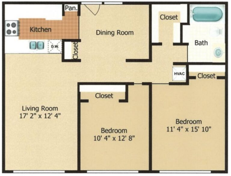 Seville Apartments 2 bedroom 935 sq ft